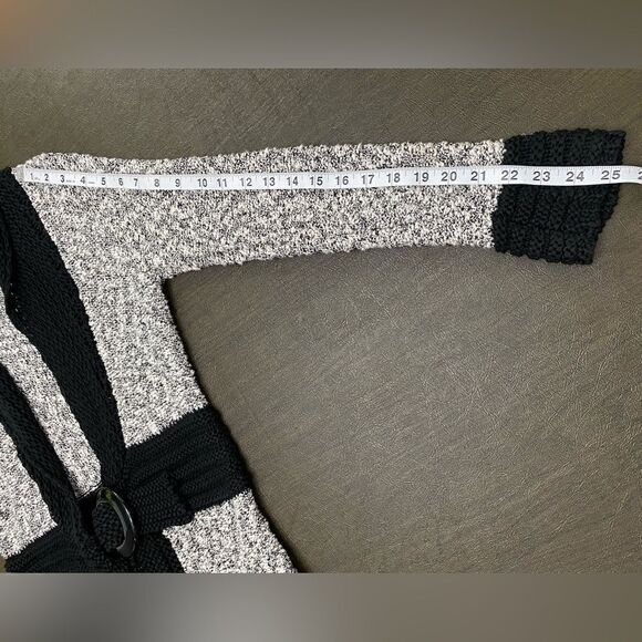 Belldini Large Black Combo Open-Front Belted
Duster Cardigan Boucle Knit Size M - Picture 11 of 14